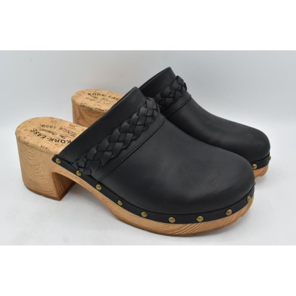Kork‎ Ease Womens Size 11 Tilly Black Full Grain Leather Slip On Clogs Shoes - Picture 3 of 14